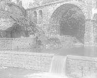 [Waterfalls and Philadelphia & Reading Railroad bridge at the mouth of Wissahickon Creek, Fairmount Park] [graphic].