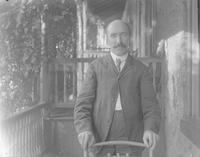 [Portrait of the photographer on his porch, 201 Righter Street, Manayunk] [graphic].