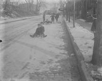 [Children sledding on the 200 block of Righter Street, Manayunk] [graphic].