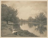 [Boy sitting at the water's edge] [graphic].