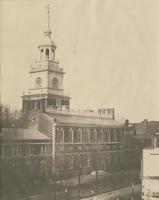 Independence Hall or State House, from the N.E. across the ruins made by the great fire N.W. corner of Chestnut & Fifth St. [graphic].