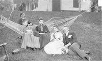 [Group on hammock on Stouton lawn, Philadelphia, Pa.] [graphic].