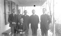 [John H. Webster, Sr., with his five sons, on the porch of Stouton, Philadelphia, Pa.] [graphic].