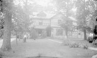 [Residence, exterior view, with Lydia S. and Jane L. Webster] [graphic].