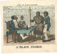 Life in Philadelphia. A black charge. [graphic] / Designd & drawn by W. Summers; Hunt sculpt.