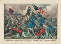 The gallant charge of the Fifty Fourth Massachusetts (Colored) Regiment [graphic] : On the rebel works at Fort Wagner, Morris Island near Charleston, July 18th 1863, and death of Colonel Robt. G. Shaw.