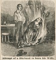 Attempt of a husband to burn his wife.