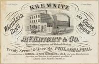 Kremintz, white lead, zinc and color works. McKnight & Co., manufacturers, importers, and wholesale dealers, Twenty-Second & Race sts. Philadelphia. [graphic] : We manufacture a chemically pure carbonate of lead; and also manufacturers , importers, and de