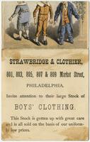 What makes these children look so queer? Why do they awkward all appear? The reason is, they are arrayed in clothing that is badly made. [graphic] / Awkward no more these boys appear. No longer look these children queer. And do you ask the reason why?-The