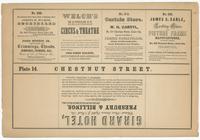 [Plate 14 and advertisements from Rae's Philadelphia pictorial directory & panoramic advertiser. Chestnut Street, from Second to Tenth Streets] [graphic].