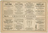 [Plate 11 and advertisements from Rae's Philadelphia pictorial directory & panoramic advertiser. Chestnut Street, from Second to Tenth Streets] [graphic].