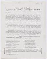 An appeal to Friends and others on behalf of the destitute Freedmen of the South. Dear Friends ....
