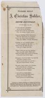 Please help a Christian soldier : South Mountain : fought Sept. 14th, 1862 : [poem title][seven quatrains] / presented by James R. Thomas, of Company H, First Pennsylvania Reserves ... remember those who fought for you : please preserve this circular till