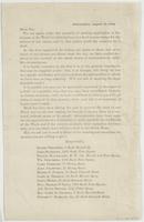 Philadelphia, August 12, 1864. Dear Sir: : We are again under the necessity of making application to the citizens of the ward for subscriptions to a fund to raise troops for the defence of our nation, and by this means avoid the necessity for a draft. ...