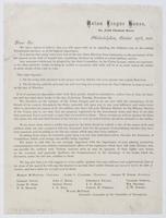 Union League House, No. 1216 Chestnut Street, Philadelphia, October 20th, 1864. : Dear sir, We have reason to believe that you will agree with us in regarding the soldiers' vote, at the coming presidential election, as of the highest importance. It is kno