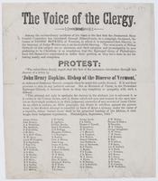 The voice of the clergy : among the extraordinary incidents of the times is the fact that the Democratic State Central Committee has circulated through Pennsylvania, as a campaign document, the letter of Bishop Hopkins, of Vermont, in which it is maintain