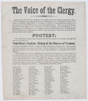 The voice of the clergy : among the extraordinary incidents of the times is the fact that the Democratic State Central Committee has circulated through Pennsylvania, as a campaign document, the letter of Bishop Hopkins, of Vermont, in which it is maintain