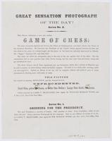 Great sensation photograph of the day!. Series no. 2, ... Game of chess ... Series no. 1, Grinning for the presidency ...