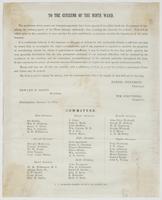 To the citizens of the Ninth Ward. : The gentlemen whose names are hereunto appended, have been appointed to collect funds for the purpose of supplying the military quota of the ward through enlistment; thus avoiding the necessity for a draft. ... Money a