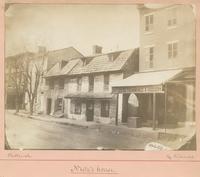 Nutz's house. [graphic] : "A very old stone house," writes Mr. Watson, "of two storys, owned and dwelt in by Nutz, a tanner, who had his tanyard along the street, southward. It is now a house resting some two feet or more below the street pavement but in 
