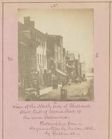 View of the north side of Chestnut Street, east of Second Street, to the river Delaware [graphic] / Photographed from a daguerreotype by Mason - 1845 [sic] - by Richards.