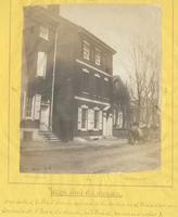 Joseph Sims old mansion. Next south of St. Peters' church ground on the west side of Third Street near Lombard St. (part of the church, and Pine St., house in the view). [graphic] / Photograph by Richards.