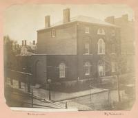 Mansion of Joseph Sims, Esq. On south[west] corner of Chestnut and Ninth Street, the ground extending to George, now Sansom Street, on which latter it has a frontage, with stables & c equal to that on Chestnut Street. After the failure in business of Mr. 