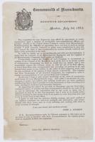 Commonwealth of Massachusetts. Executive Department. Boston, July 2d, 1862. : The requisition for new regiments may afford an opportunity to confer commissions upon a number of meritorious non-commissioned officers and privates, already in the United Stat