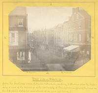 West side of Ninth St., from the southwest corner of Market & Ninth St. southerly to Chestnut Street &c including a view of the building of the University of Pennsylvania (part of the house on the s.e. corner of Market and Ninth St. on your left hand.) [g