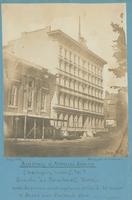 Academy of Natural Sciences (undergoing "raising", &c.) and the "La Pierre house" hotel; with the private dwelling house at the S.W. corner of Broad and Chestnut Street. [graphic] / Photograph by Richards.