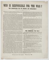 Who is responsible for the war? : Who accountable for its horrors and desolations? Extracts from a speech by Alexander H. Stephens (new vice-president of the Confederate States), delivered in the secession convention of Georgia, on the 31st day of January