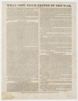 What Jeff. Davis thinks of the war. : The main plank of the Chicago platform is that which pronounces the war a failure, and on that account demands that 