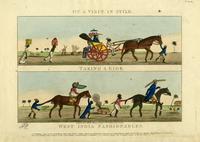 West India fashionables. [graphic] : On a visit in style. Taking a ride. / J.F.