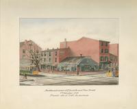 Northwest corner of Eleventh and Pine Streets. Demolished 1889. Present site of the Gladstone. [graphic] / B.R. Evans.