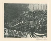 [Band in grandstand playing "My Country, 'Tis of Thee," Capitol dedication, October 4, 1906.] [graphic].