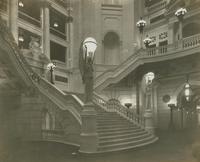 Grand staircase with figures of "aspiration" angels of light. [graphic].