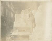 [Marble carver in workshop sculpting eagles for the Pennsylvania capitol building.] [graphic].