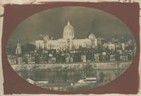 [Pennsylvania State Capitol building at night from across the Susquehanna River, Harrisburg, Pa.] [graphic].