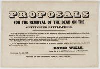 Proposals for the removal of the dead on the Gettysburg battle-field. : Sealed proposals will be received at my office in the borough of Gettysburg, until the 22d inst., at 12 o'clock, noon, for the following two contracts, viz: 1st. For disinterring the 