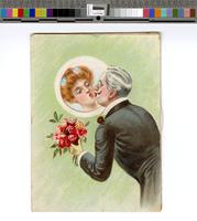 [Racist metamorphic New Years Day card depicting a man kissing a series of women, including a grotesquely depicted African American woman] [graphic].