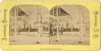 [Stereograph showing the office of the Grand Union Hotel advertising Maine druggists J.H. Irish & Co. on verso] [graphic].