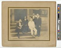[Group portrait photograph of Dr. Mudgett and four African American physicians outside of Dr. J. H. Mudgett’s Private Hospital and Training School for Nurses, 2030 N. 13th Street, Philadelphia] [graphic] / Dan E. Paul, commercial photography, Bell Phone, 
