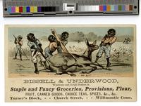 Bissell & Underwood, wholesale and retail dealers in staple and fancy groceries, provisions, flour, fruit, canned goods, choice teas, spices, &c., &c., Turner's block, Church Street, Willimantic Conn. [graphic].