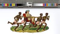 [Four African men carrying a white man in a sedan chair] [graphic].