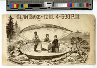 Clam bake at 12 m. 4-6:30 p.m. Melville Garden, Downer Landing...Boston Harbor, Open every day except Monday. One of the finest harbor resorts in New England. [graphic].