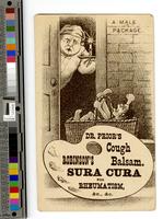 Robinson's sura cura for rheumatism, &c., &c. Dr. Prior's cough balsam. [graphic].
