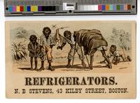 Refrigerators. N.B Stevens, 43 Kilby Street, Boston. [graphic].