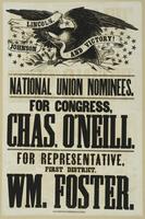 National Union nominees. : For Congress, Chas. O'Neill. For Representative, first district, Wm. Foster.