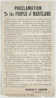 Proclamation to the people of Maryland. : After sixteen months of oppression more galling than the Austrian tyranny, the victorious army of the South brings freedom to your doors. ... You must now do your part. We have the arms here for you. I am authoriz