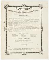 Constitution of the Christian Association of Quakertown and Vicinity, : (auxiliary to the United States Christian Commission). Adopted April 1st, 1864. ... The object of this association shall therefore be to promote the spiritual as well as temporal welf